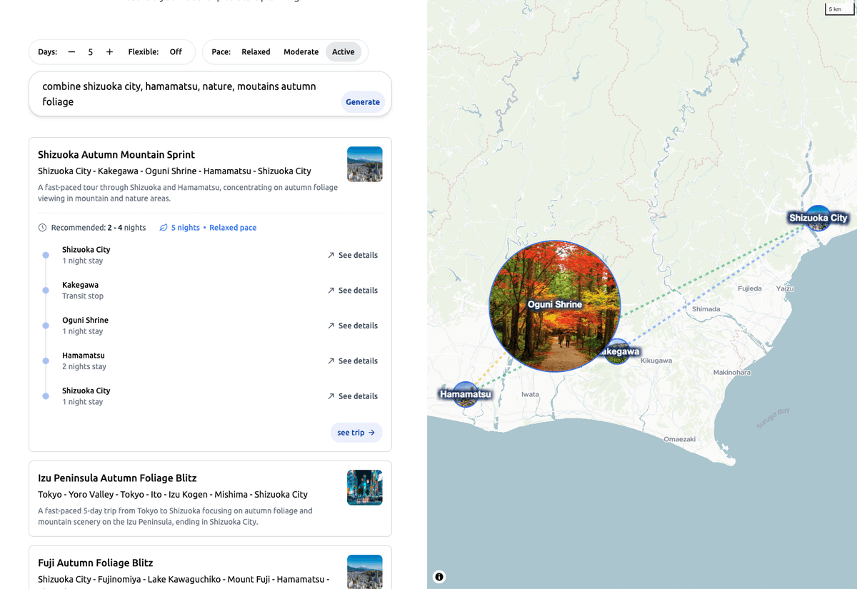 Create an itinerary